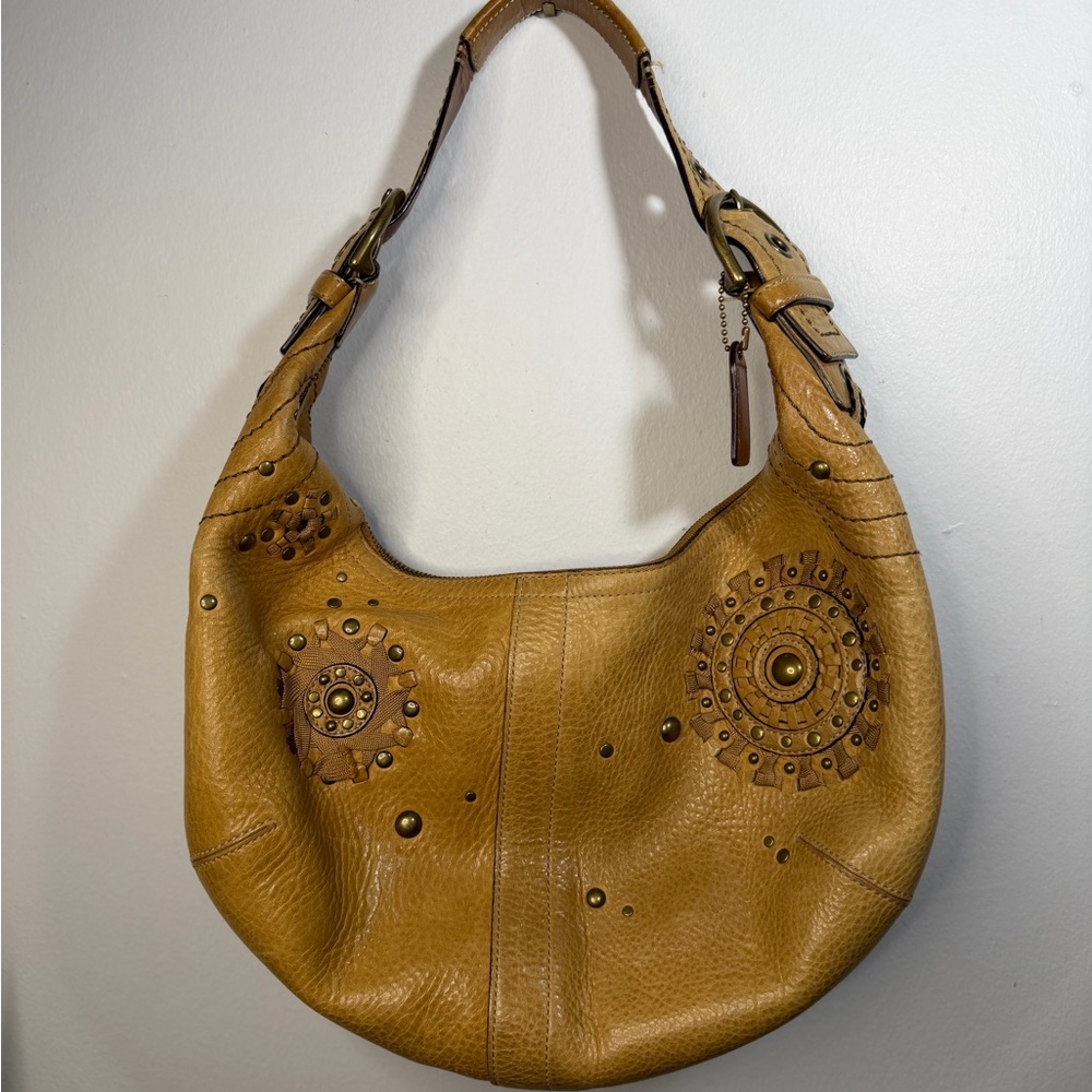 Coach Mia Tan Soho Leather Shoulder Bag/Hobo w/Embellishments 10063 - Picture 6 of 8